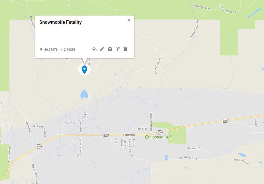 Snowmobile Fatality Map